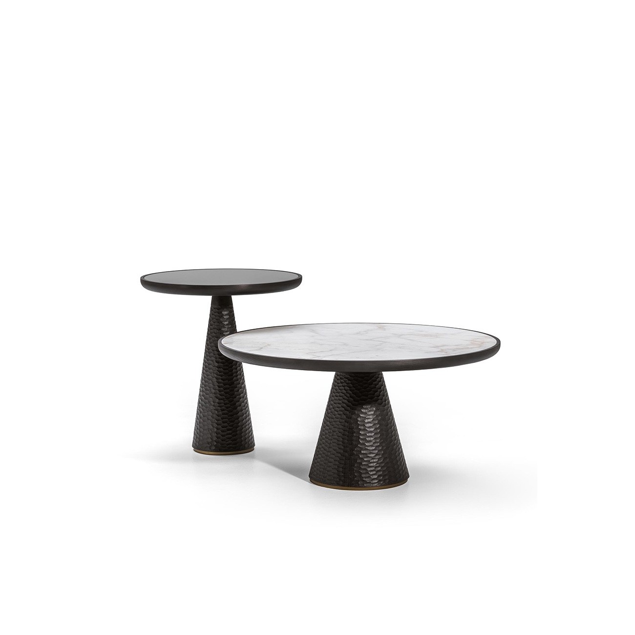 POLTRONA FRAU – DUO TABLE BASSE BASE À PIÉDESTAL