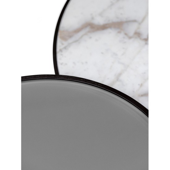 POLTRONA FRAU – DUO TABLE BASSE BASE À PIÉDESTAL