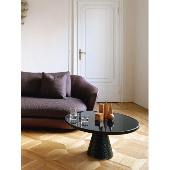 POLTRONA FRAU – DUO TABLE BASSE BASE À PIÉDESTAL
