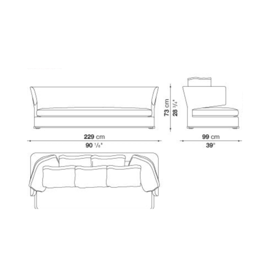 MAXALTO AMOENUS CANAPÉ 229CM