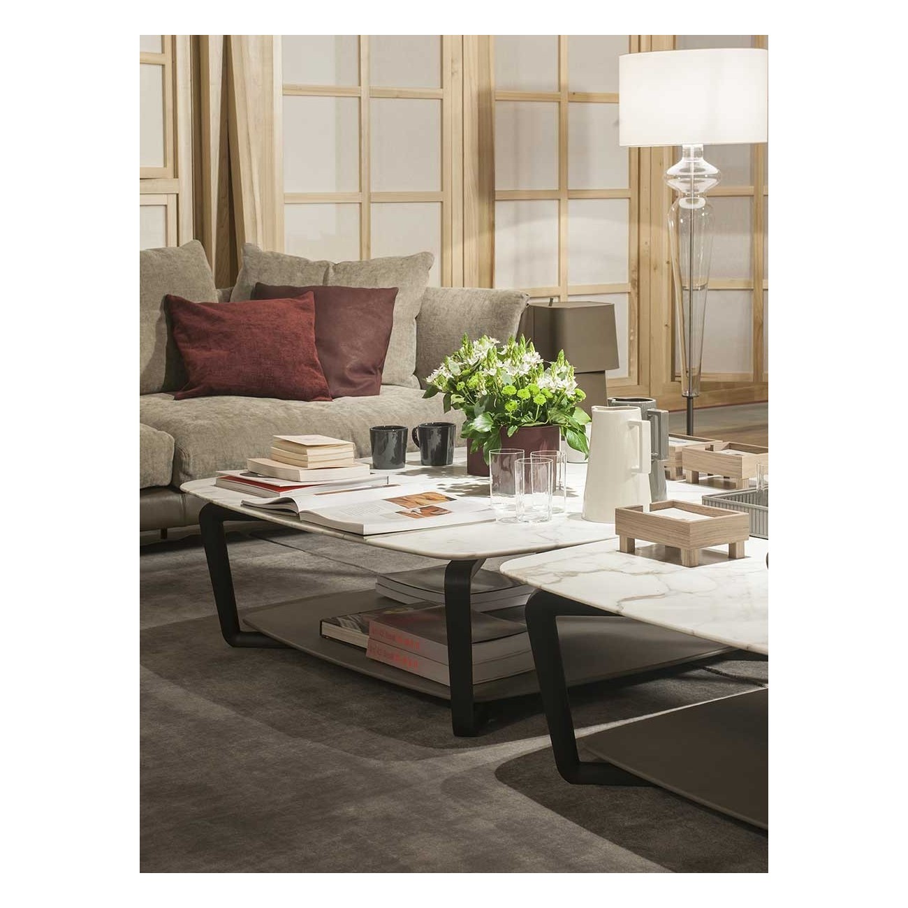 POLTRONA FRAU FIORILE DOUBLE COFFEE TABLE