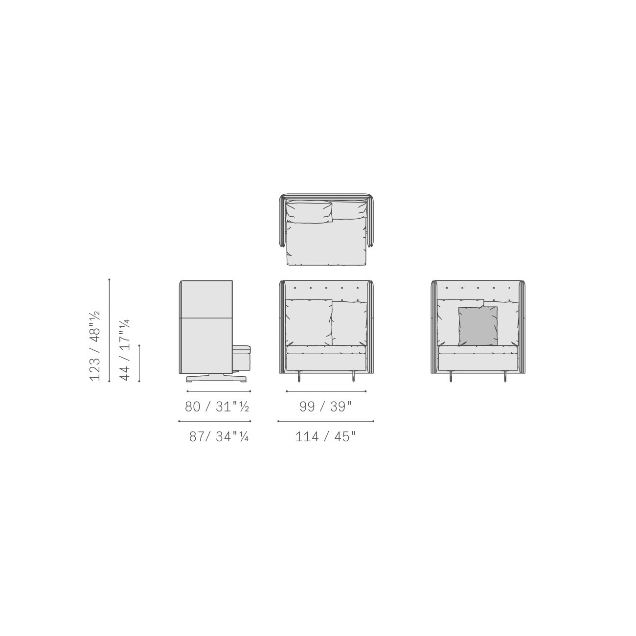 POLTRONA FRAU GRANTORINO HB ARMCHAIR