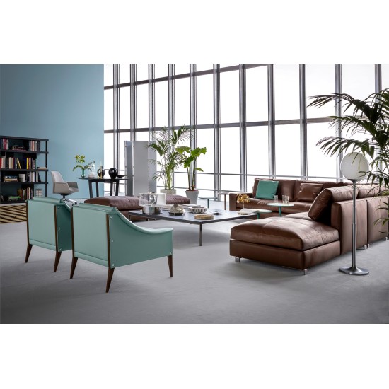 POLTRONA FRAU MASSIMOSISTEMA SOFA WITH CHAISE LONGUE
