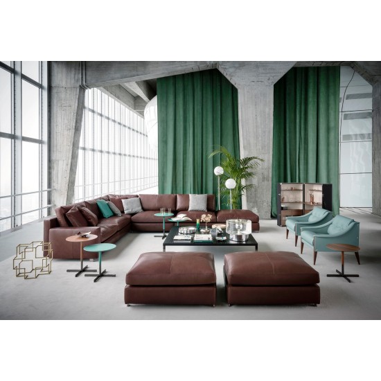 POLTRONA FRAU MASSIMOSISTEMA SOFA WITH CHAISE LONGUE