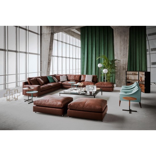 POLTRONA FRAU MASSIMOSISTEMA SOFA WITH CHAISE LONGUE