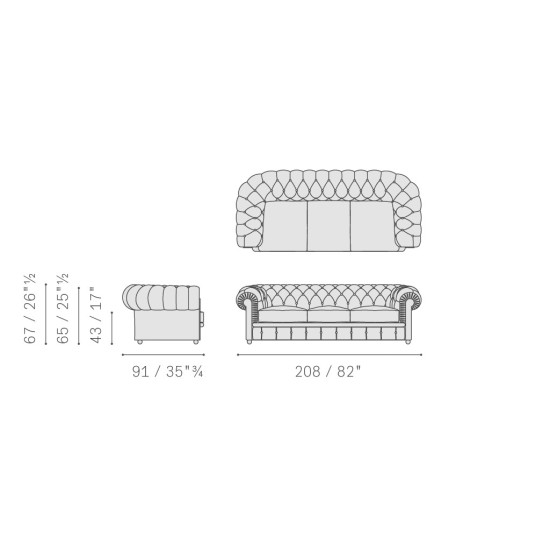 POLTRONA FRAU CHESTER DIVANO A 3 POSTI