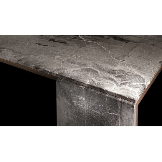 HENGE TAVOLO LY IN LEGNO E PIETRA