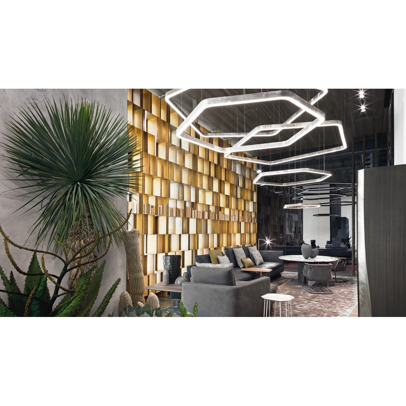 HENGE LAMPE LIGHT RING HORIZONTAL POLYGONAL