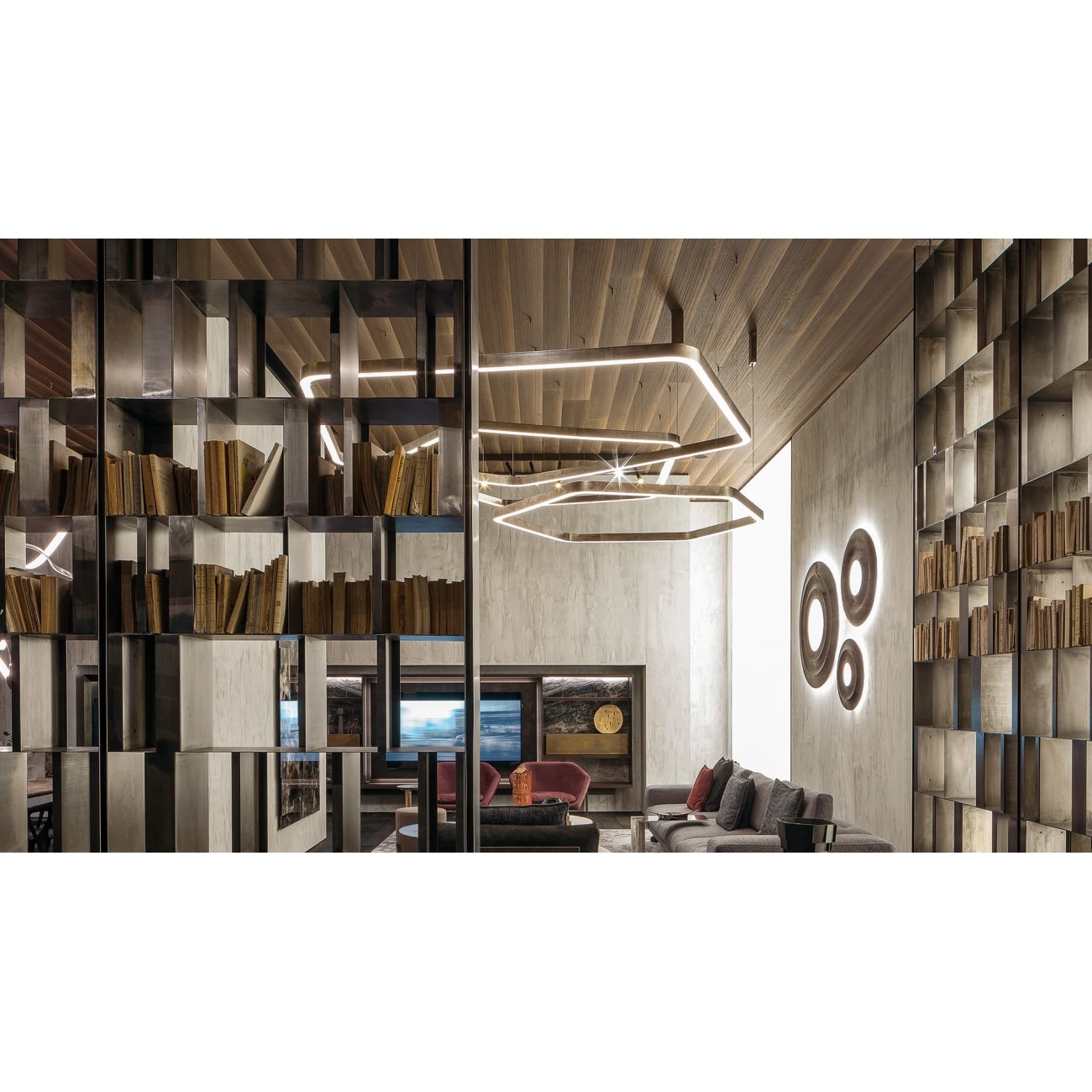 HENGE LAMP LIGHT RING HORIZONTAL POLYGONAL